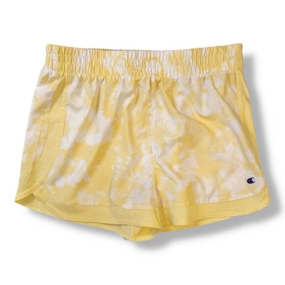 Champion Yellow Tie Dye Women’s Running Shorts Sz S - Picture 1 of 12